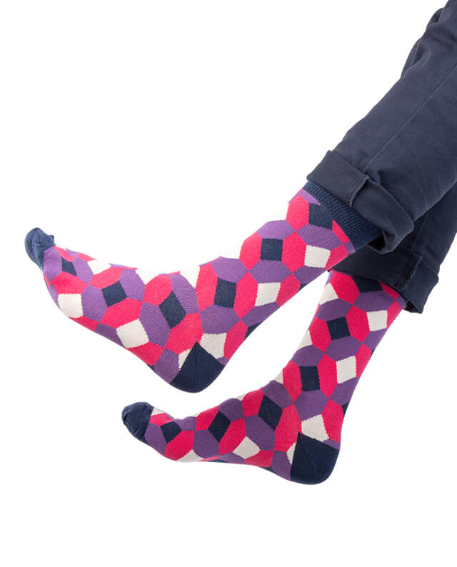 Oh-Sox-Colorful-socks-Rhombus-socks-on-legs